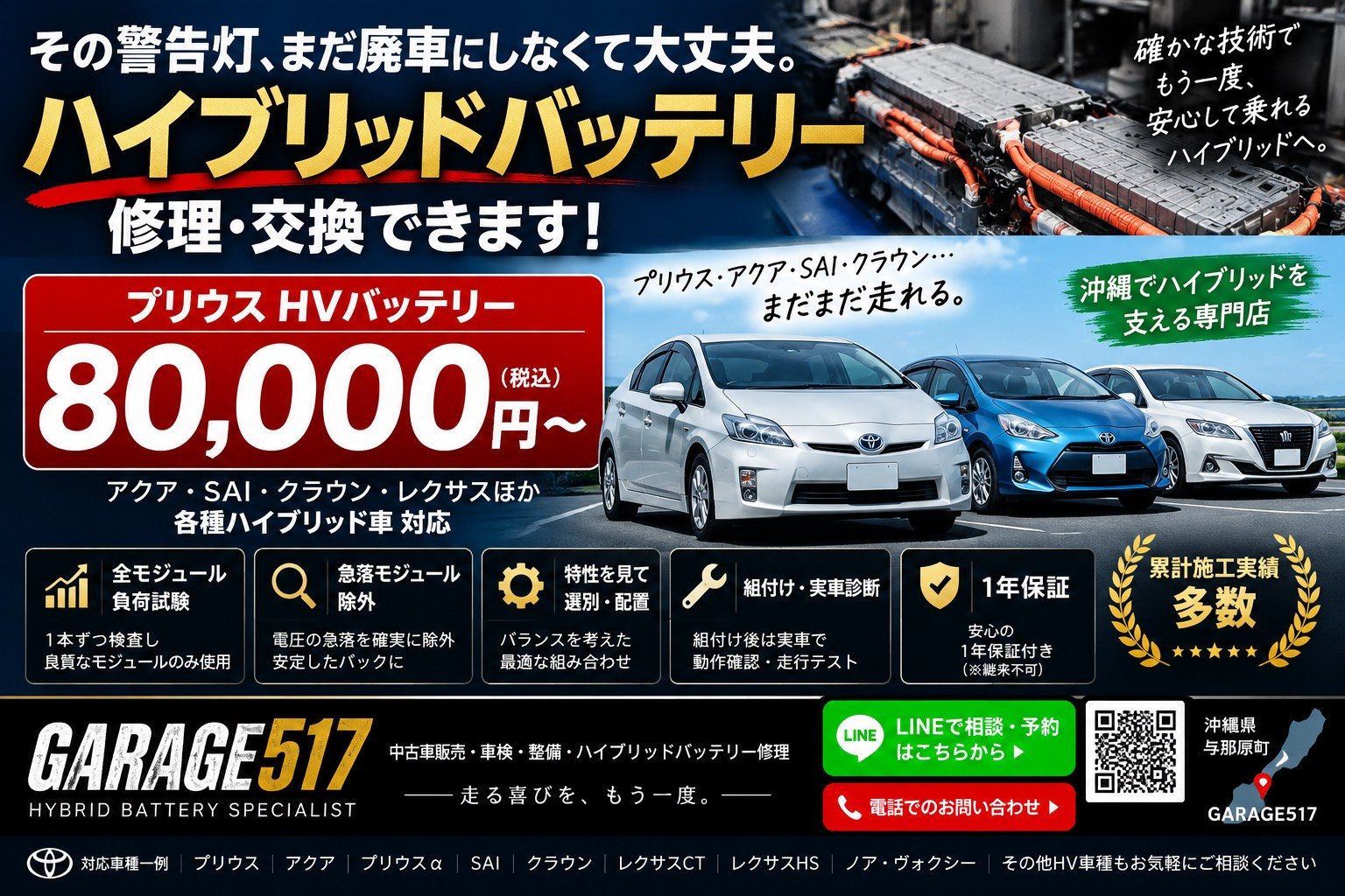 ハイブリッドバッテリー修理・交換
