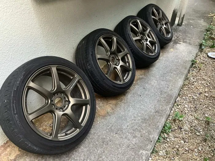 ワークホイール18インチ114.3ピッチ,5穴、タイヤ4本セ